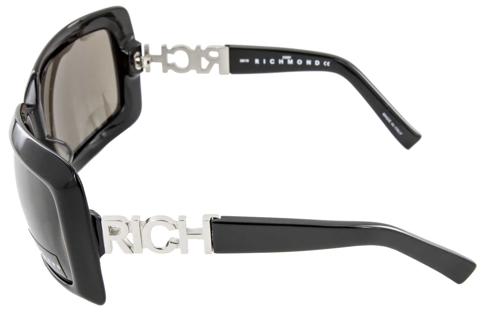 John Richmond Sonnenbrille JR58402 100% UV Schutz Vollrandbrille schwarz silber