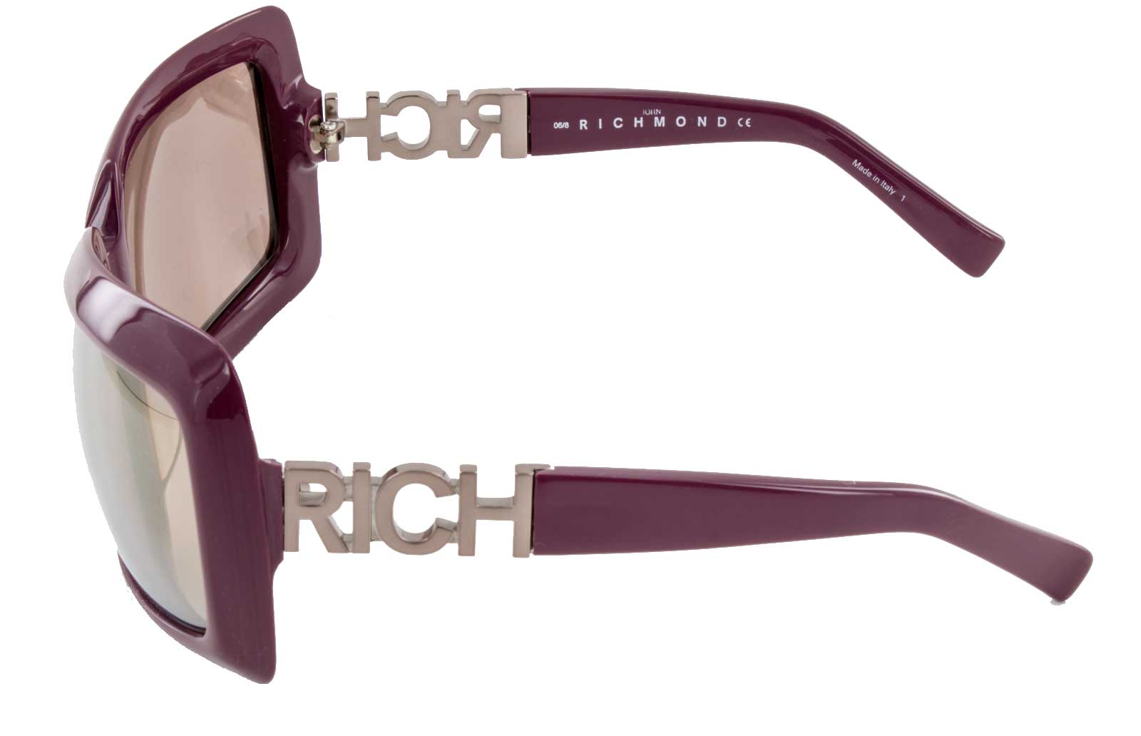 John Richmond Sonnenbrille JR58404 100% UV Schutz Vollrandbrille lila silber