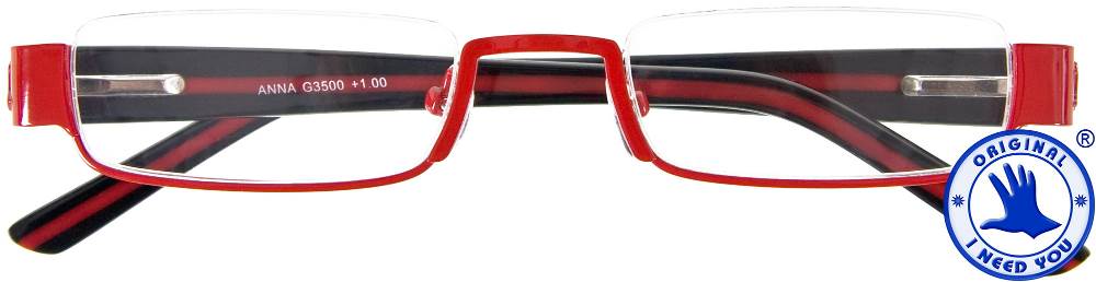 Damen Lesebrille I NEED YOU Lesebrille ANNA rot schwarz INY-35XX
