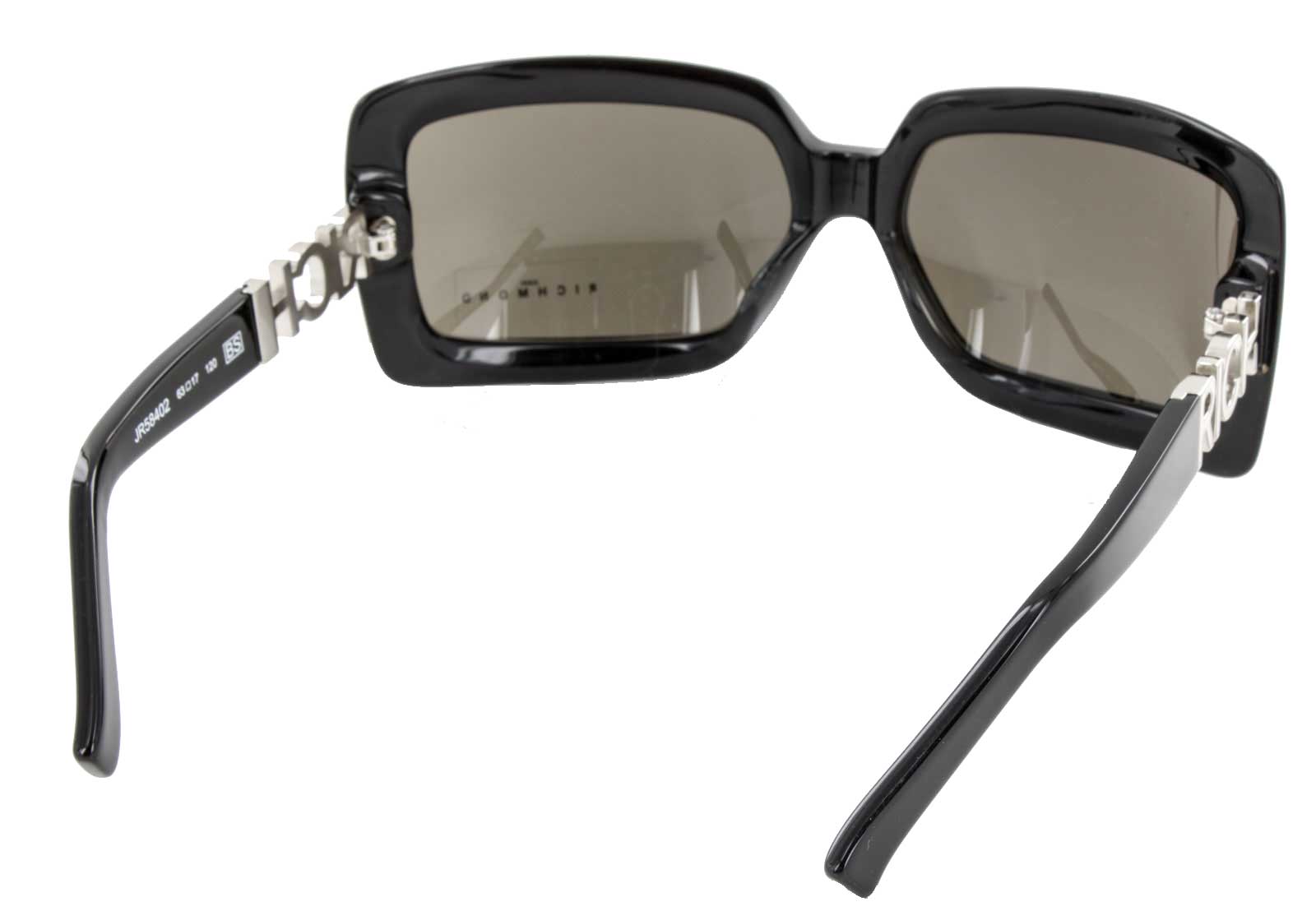 John Richmond Sonnenbrille JR58402 100% UV Schutz Vollrandbrille schwarz silber
