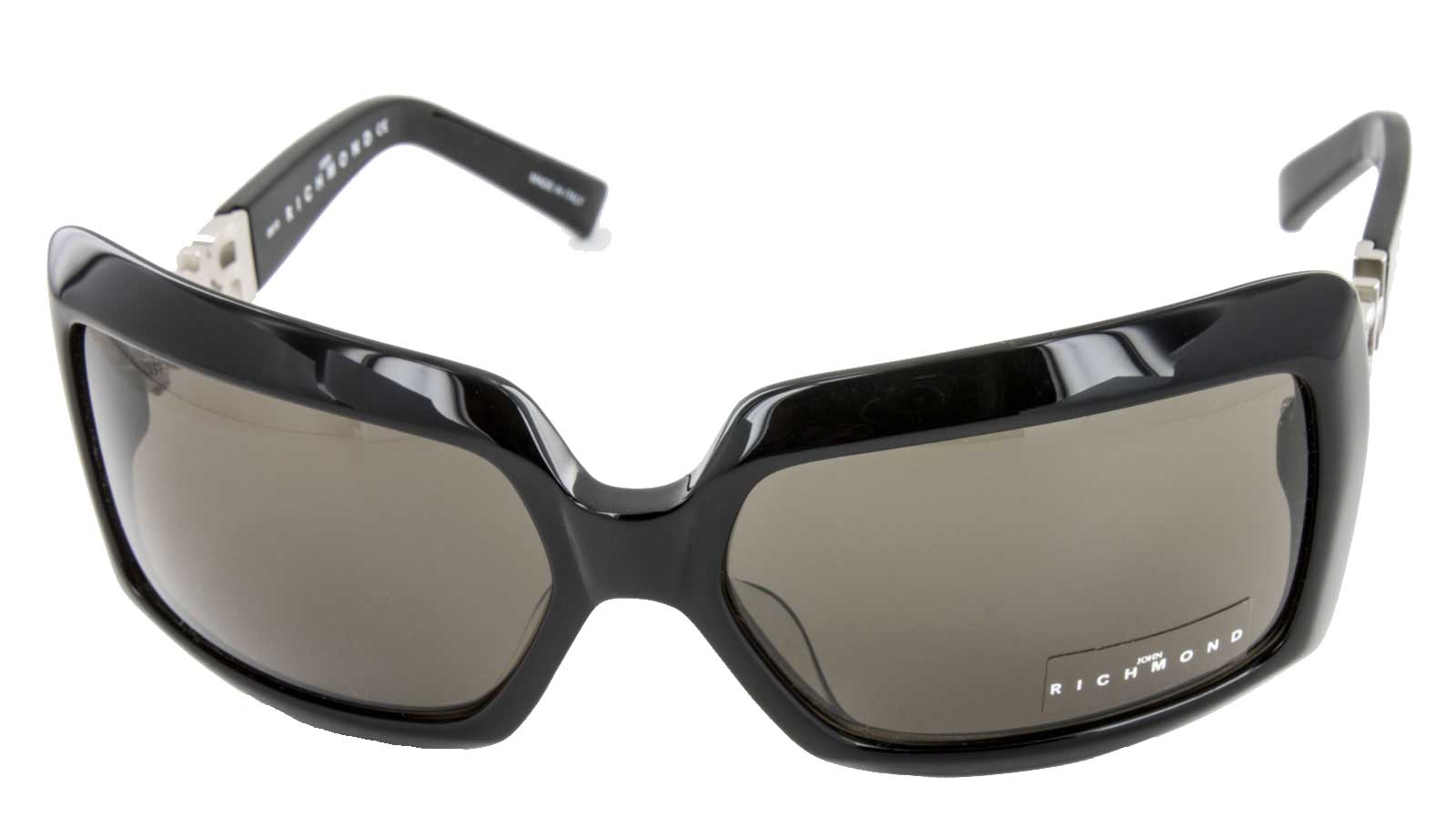 John Richmond Sonnenbrille JR58402 100% UV Schutz Vollrandbrille schwarz silber