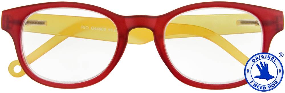 Damen Lesebrille mit Etui I NEED YOU Lesehilfe Rio rot-gelb INY-444XX