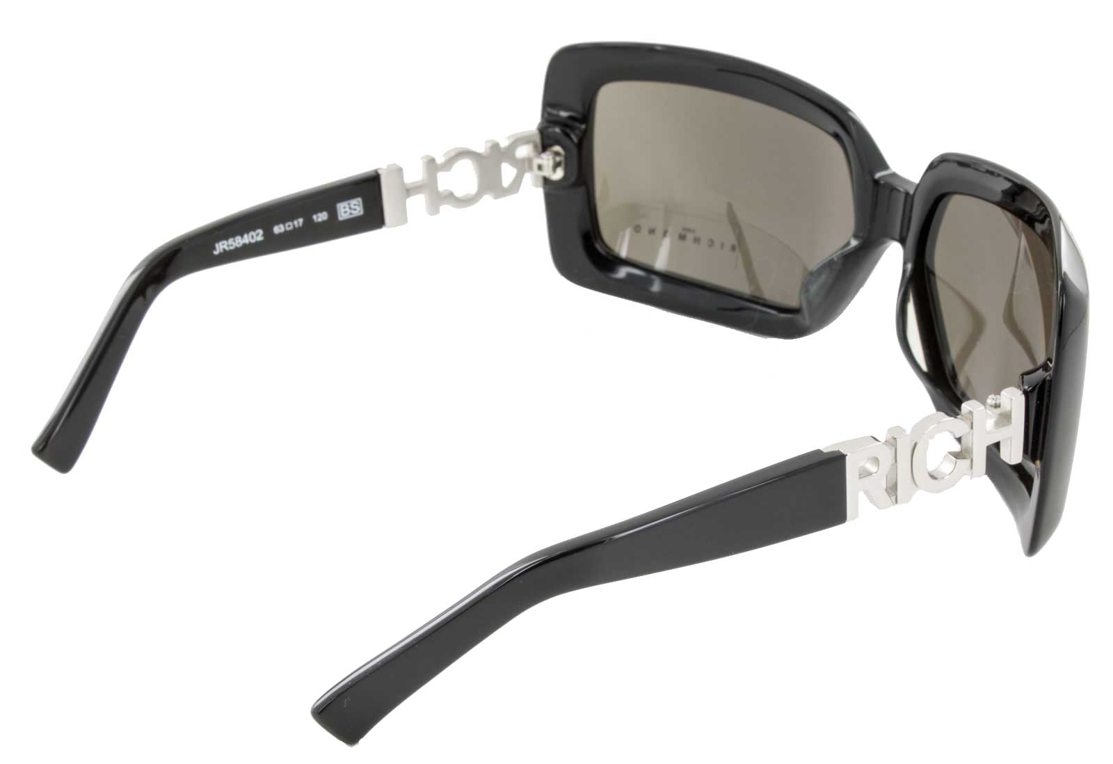 John Richmond Sonnenbrille JR58402 100% UV Schutz Vollrandbrille schwarz silber